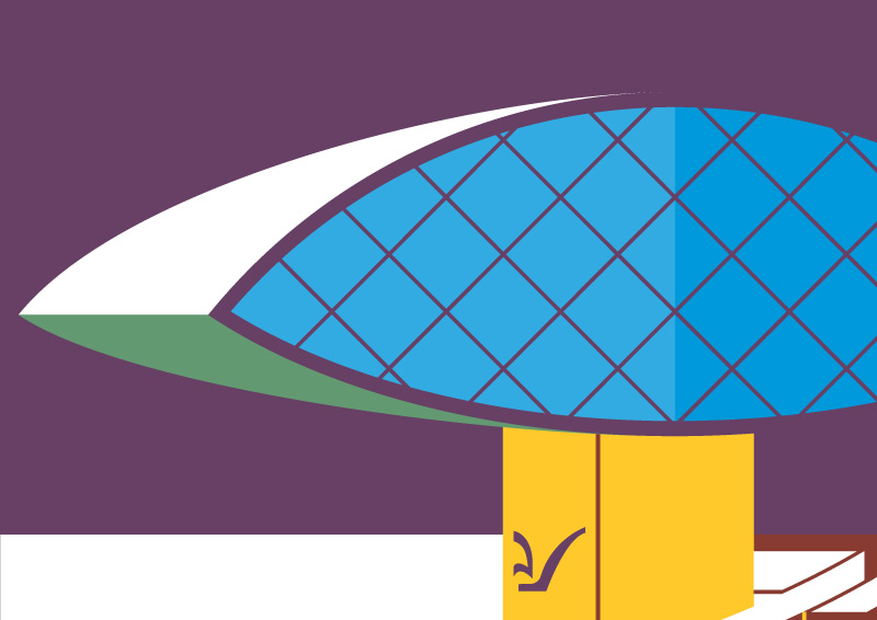 Ilustração Curitiba Museu Oscar Niemeyer