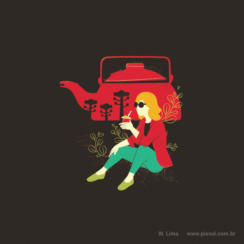 Ilustração de chimarrão erva-mate