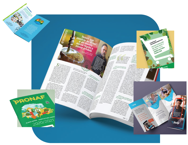 Diagramação de livros, revistas, cartilhas e folders